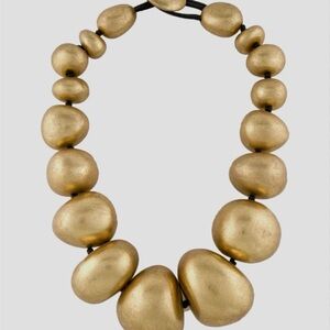 Monies Gold Pebble Necklace